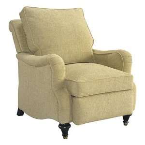  White Cream Fabric Recliner with Wooden Legs Furniture 