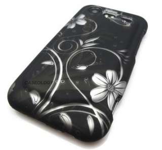 BLACK FLOWER HARD CASE HTC DROID INCREDIBLE 2 ACCESSORY  