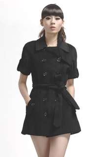 WOOL Double Breasted Short Sleeve Trench Coat/Dress NWT  