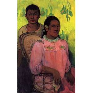  Oil Painting Tahitian Woman and Boy Paul Gauguin Hand 
