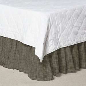   Sage Plaid,Black&White L, Fabric Bed Skirt Queen In.