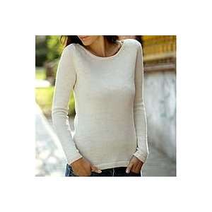  NOVICA 100% alpaca sweater, Ivory Charm