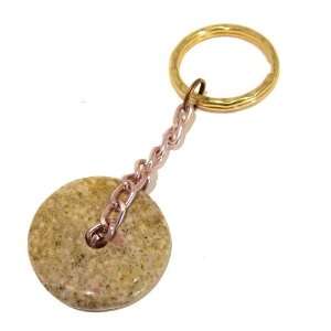  Jasper Keychain 09 Sandy Spotted Tan Pink Key Ring Stone 