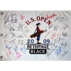 2009 US Open (Bethpage) Embroidered Golf Pin Flag Autographed by 33 