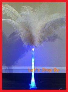 15 Ostrich Feather White 21 24 + LED Wire Batteries Wedding 