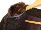 vtg 60s Brown Soft Suede Leather Coat Mink Fur Collar S  