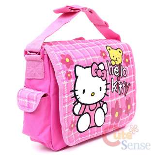 Sanrio Hello Kitty School Messenger Bag Diaoer Bag  Pink Flowers Teddy 