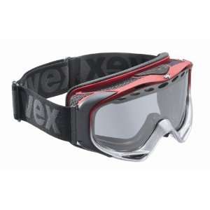 UVEX Uvision Pro Ski Goggle,Red Matte Frame with Double Silver Lite 