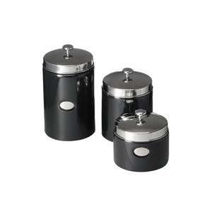  Black Contempo Canisters   Set of 3