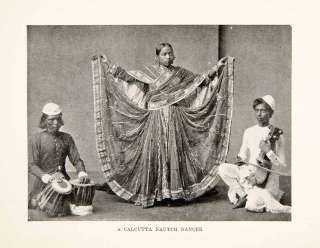 1907 Print Portrait Costume Calcutta Nautch Dancer Girls Hindi Urdu 