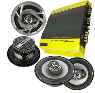   Ch Car Audio Amplifier Amp + Four 6.5 Car Door Speakers (2 Sets