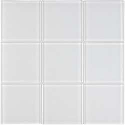   4x4 in Reflections Ice White Glass Tile (Case of 90)  