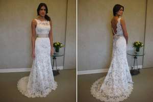   Lace Backless Wedding Bride Dress Size 6 8 10 12 14 16 18 20+  