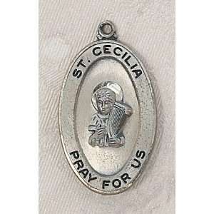  Sterling Silver St. Cecilia Patron Saint Medal Catholic 