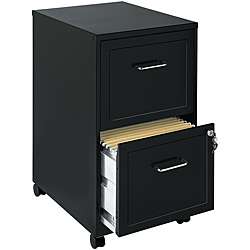 Office Designs Black 2 drawer Mobile File Cabinet  
