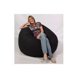 FufSack Large 5 foot Black Microsuede Lounge Chair  