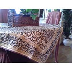 French Jacquard Leopard 56x56 Tablecloth  