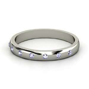  Button Band, Sterling Silver Ring with Tanzanite Jewelry