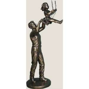  Father and Daughter Swinging Statue