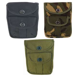   .5x2 Cotton Canvas 2 Pocket Waist Pouch Military Ammo Bag w/Belt Loop
