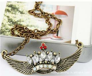 New Design Angel Wings Heart Sweater Chain Necklace Pendants  