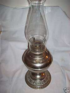 ANTIQUE 1890 BRADLEY & HUBBARD KEROSENE BURNING LAMP  
