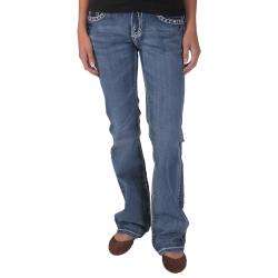   Medium Wash Rhinestone Embellished Bootcut Jeans  