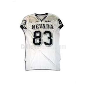 White No. 83 Game Used Nevada Russell Football Jersey (SIZE 46 