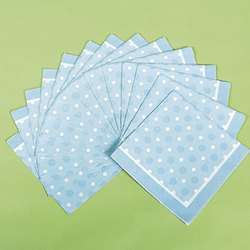   DOT BLUE LUNCHEON NAPKINS/Boy Baby Shower/Party Set/Plates  