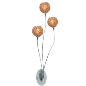   Bouquet with Moon 3 Light Wall Sconce in Chrome with Owl Moon glass