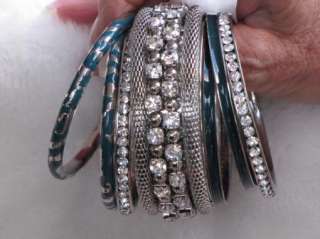   Cuff BRACELET bracelets JEWLERY 6 bangles silver blue 181387  