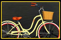   1speed Womens Beach Cruiser Bike + Plastic Wicker Basket VRD  