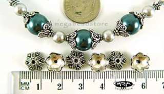  Oxidized Bali 925 Sterling Silver Bead Caps Handmade C59  4 pcs  
