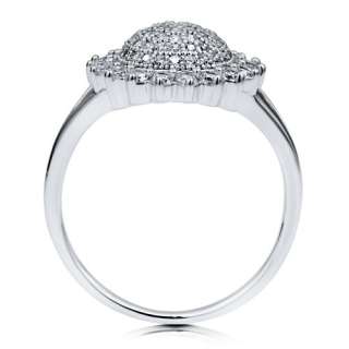 STERLING SILVER 925 SUNFLOWER MICROPAVE CUBIC ZIRCONIA CZ FASHION RING 