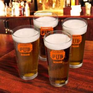 Set of 4 Personalized Pint Sports Bar & Pub Beer Glass  