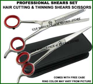 Hair Cutting + Thinning Shears Scissor FREE Case 51JP  