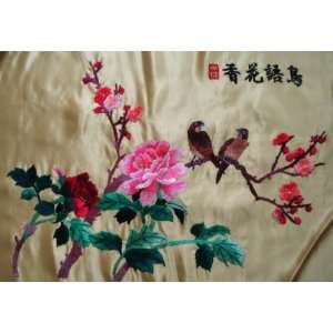 Chinese Hunan Hand Silk Embroidery Birds Flower