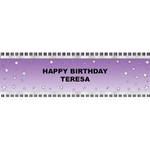    Piano Personalized Birthday Banner Standard 18 x 61 Toys & Games