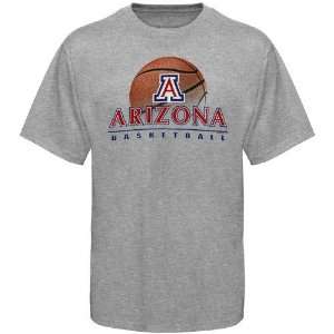  Arizona Wildcats Youth Ash Basketball Graphic T shirt 