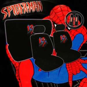NEW 15PC UNIVERSAL MARVEL SPIDERMAN CAR SEAT COVERS MAT  