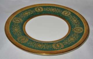 Coalport LADY ANNE Green Salad Plate, Gold Encrusted  