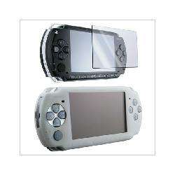 White Silicone Skin Case + Screen Guard for Sony PSP 3000 2000 