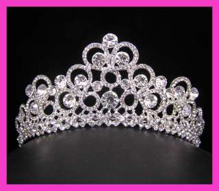 Wedding/Bridal crystal veil tiara crown headband CR221  