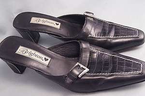 Brighton Slides Black 6.5 M Womens Heels Shoes  