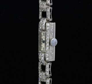 Art Deco Vintage Platinum 3.3ct Diamond Ladies Watch Dores 15 Jewel 