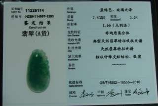 Certified Pure Texture Icy Green Ruyi Grade A Jade Jadeite Pendant P 