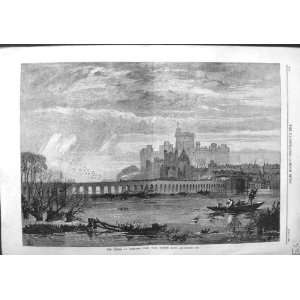 1867 FLOODS WINDSOR CASTLE CLEWER ROAD LONDON ART 