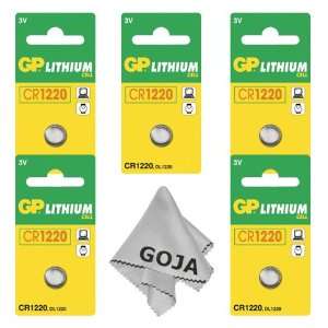  GP Lithium Coin Batteries 3V Size CR1220 ( Pack of 5 