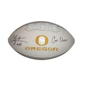 Casey Matthews Autographed Oregon Ducks Logo Football w/ Go Ducks 