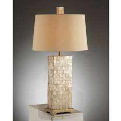 Rectangular Mother of pearl Tile Table Lamp  